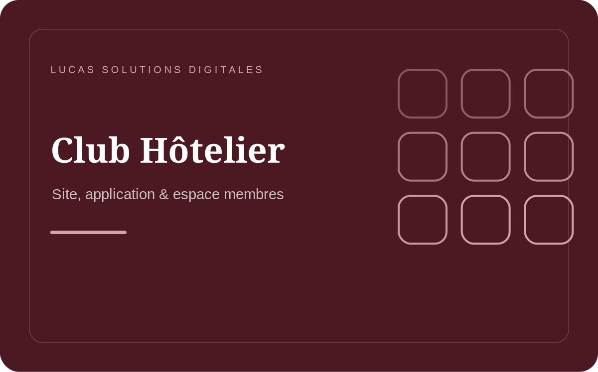Projet Club Hôtelier Bordeaux Métropole